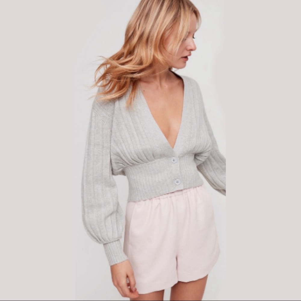 Aritzia Wilfred Thais Ribbed Cardigan Sz S